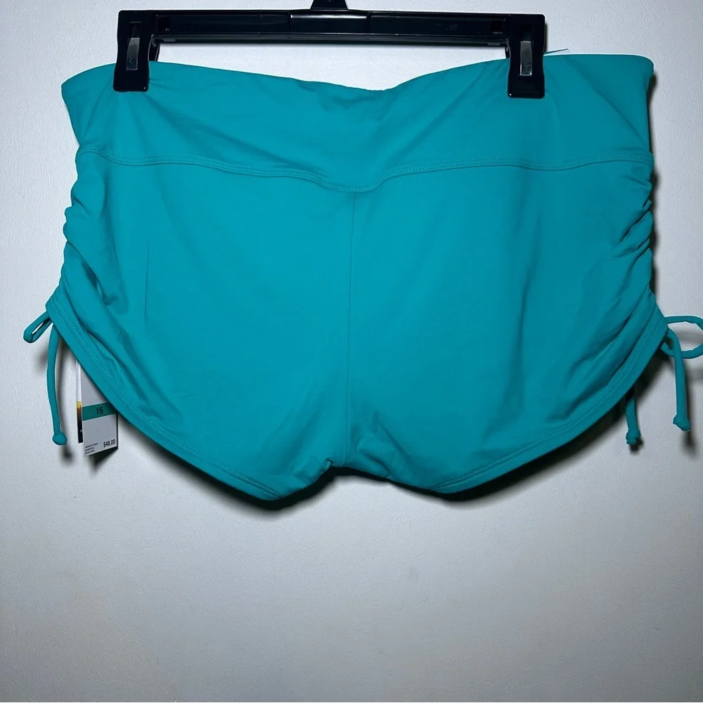 Beach House NWT Adjustable Side Tie Swimsuit Bottoms Size 16 Turquoise